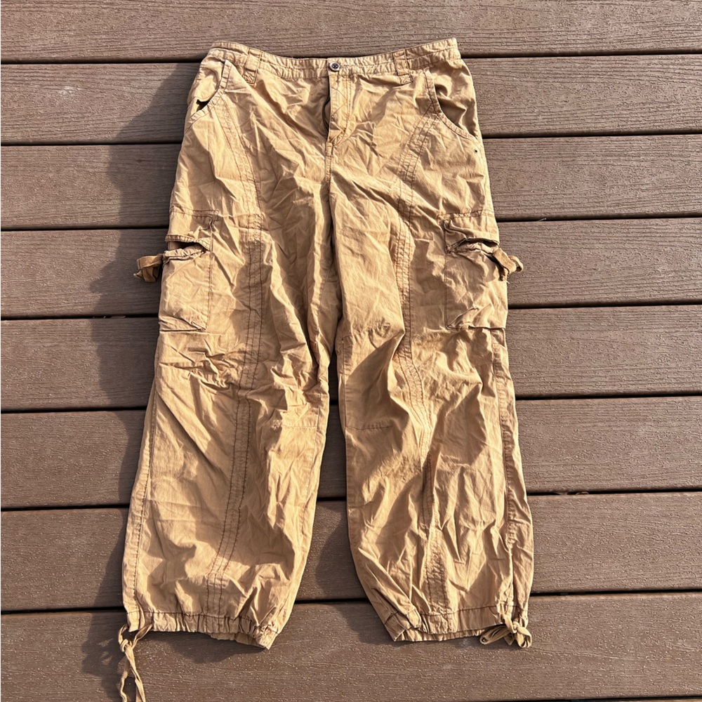 Anthropologie Women's Tan Cargo Pants with Drawcord Hems